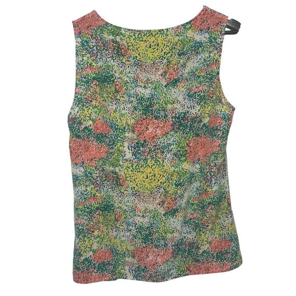 C. Wonder 100% Silk Sleeveless Watercolor Blouse Top Womens Medium Side Zip - Picture 2 of 6